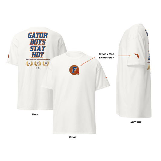 Gator Boys Stay Hot - White (Embroidered) Premium Unisex Classic Tee