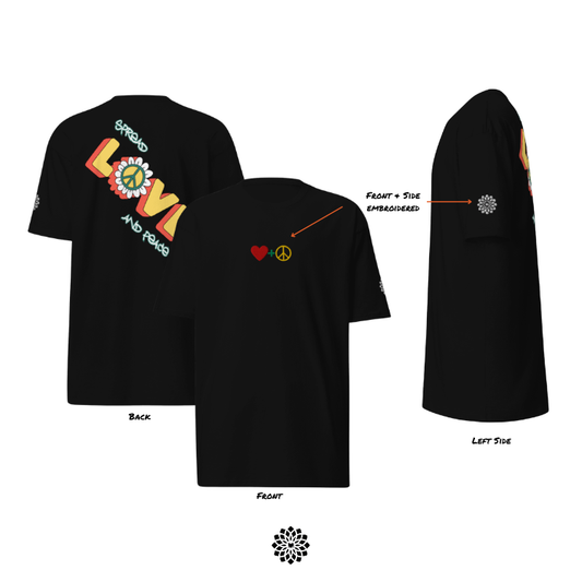 Spread Love and Peace - (Embroidered) Men’s Premium Heavyweight Tee