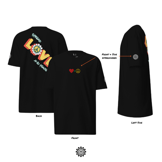 Spread Love and Peace - (Embroidered) Premium Heavyweight Tee