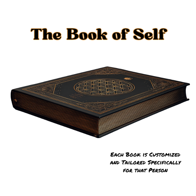 “The Book of Self hardcover in indigo with gold foil title — personalized spiritual heirloom book by Universoul Publishing.”