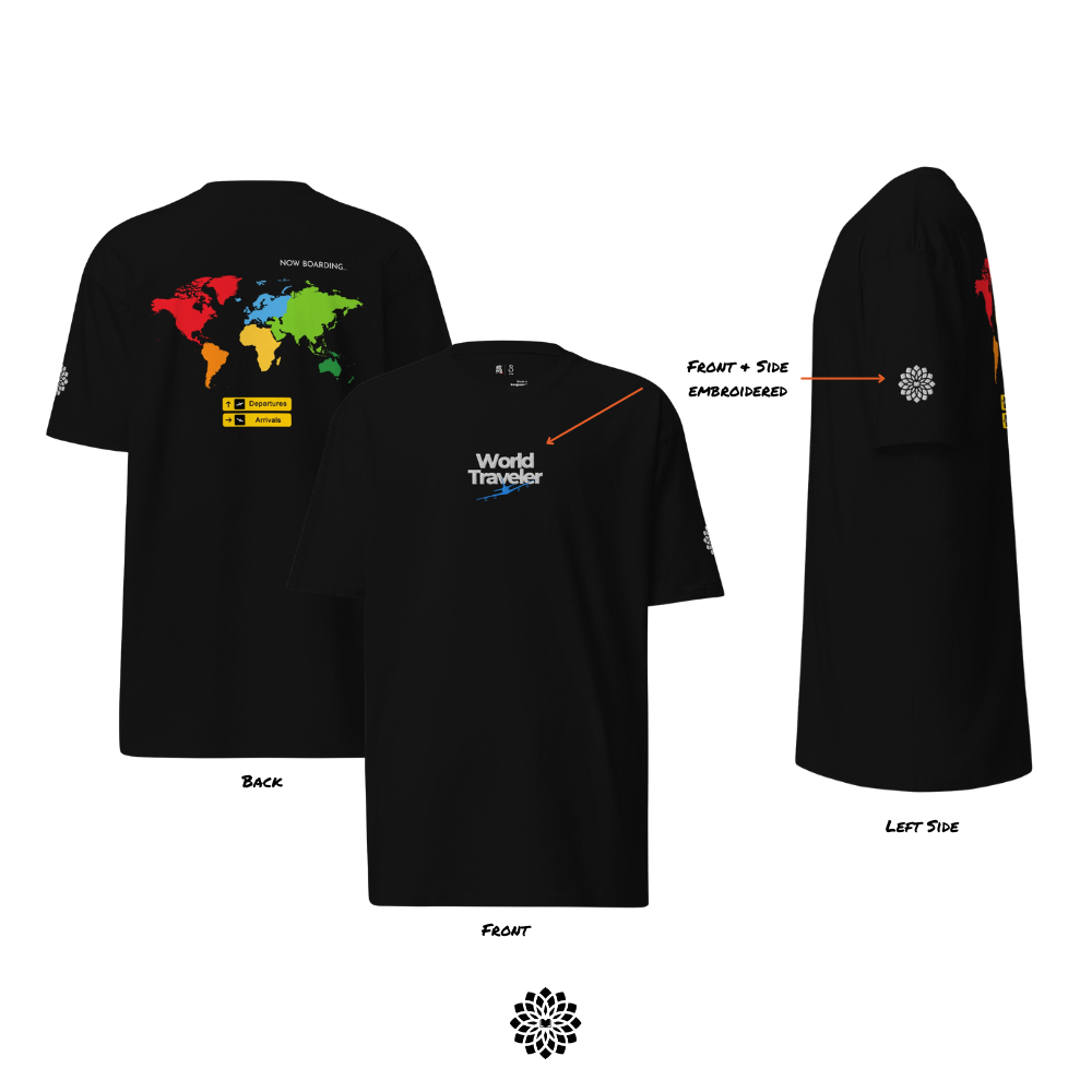 World Traveler - (Embroidered) Premium Heavyweight Tee