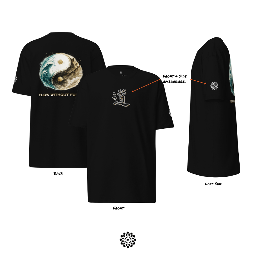 Flow Without Force - (Embroidered) Premium Heavyweight Tee