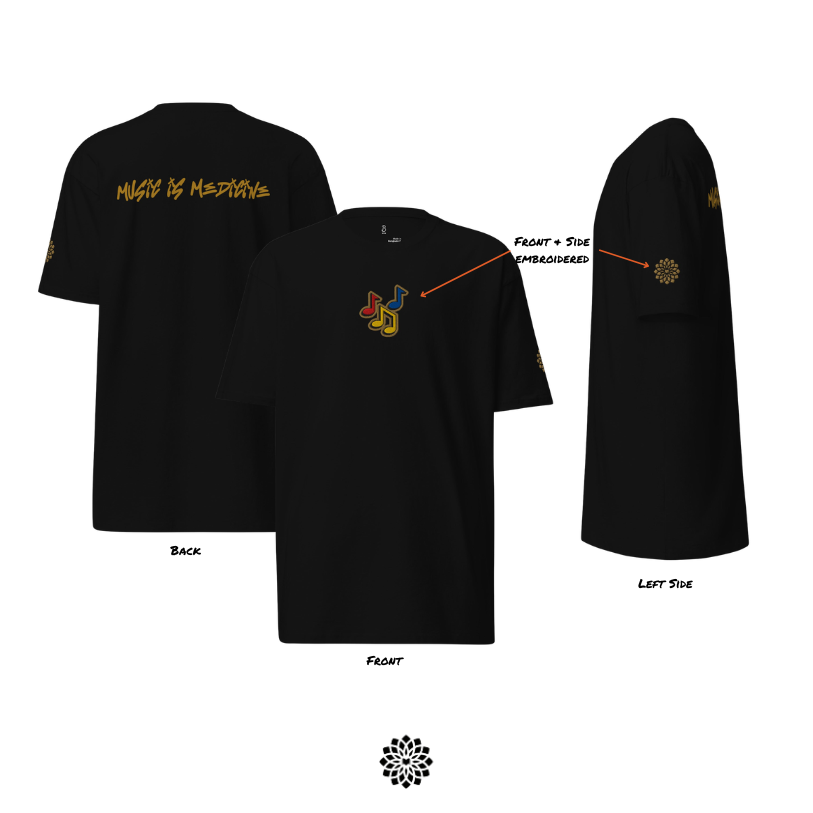 Music is Medicine - (Embroidered) Premium Heavyweight Tee