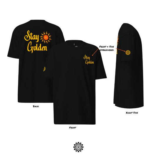 Stay Golden - (Embroidered) Premium Heavyweight Tee